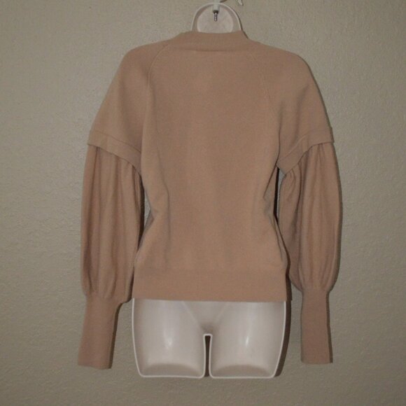 $425 Sz S Jonathan Simkhai Mackenzie Tan Cashmere Long Sleeve Sweater - Picture 6 of 7